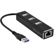 تصویر هاب مبدل LAN به USB 3.1 سیلورستون SST-EP04B SilverStone SST-EP04B USB 3.1 to LAN USB Hub