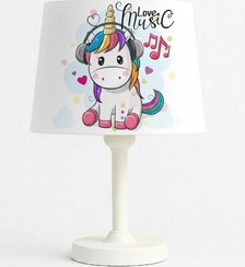 تصویر آباژور کودکانه طرح یونیکورن موزیکال 