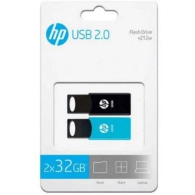 تصویر فلش مموری 32 گیگابایت اچ پی مدل HP V212TWIN USB 2.0 بسته 2 عددی 