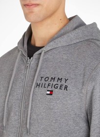 تصویر هودی مردانه با لوگوی اصلی، خاکستری برند Tommy Hilfiger Men's Original Logo Lounge Hoody, Grey