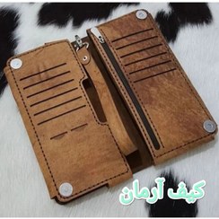 تصویر کیف پول چرم طبیعی کیهان دست دوز 