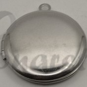 تصویر آویز گردنی مدل لاکت طرح دایره ساده نقره ای - 