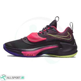 تصویر کفش بسکتبال نایک طرح اصلی Nike Zoom Freak 3 Black Pink 