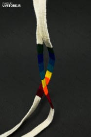 تصویر بند عینک گلیمی سفید مدل رنگین کمان 