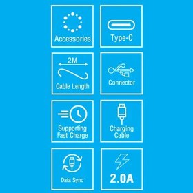 تصویر کابل شارژ و دیتا یو اس بی به تایپ سی بیاند BUC-302 گارانتی 18 ماهه شرکتی 2 متری Beyond USB to Type-C Data-Charging Cable BUC-302 18MGarantee 2Meter