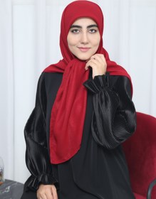 تصویر روسری کرپ لمه - آجری 