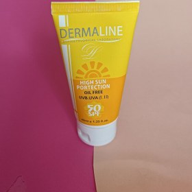 تصویر کرم ضدآفتاب بی رنگ فاقد چربی درمالاین 40 میلی spf50 Oil free colorless suncream spf50 Dermaline