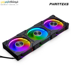 تصویر پک 3 عددی فن خنک کننده کیس بدون سیم فنتکس مدل Phanteks D30-120 / D30-140 Triple Premium DRGB Lighting PWM Case Fans 