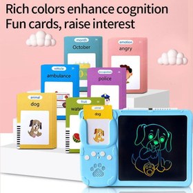 تصویر تخته دیجیتال آموزش نقاشی و نوشتن سخنگو Talking Flash Cards, Early Education Machine with LCD Writing Tablet for Toddlers 