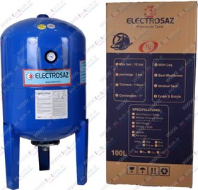 تصویر منبع تحت فشار درجه دار الکتروساز 100پلاس با ظرفیت 125 لیتر با تیوب EPDM بهداشتی Bladder pressure water Tanks 100L