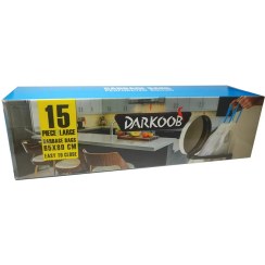 تصویر کیسه زباله بنددار سایز 80×65 بزرگ دارکوب 15 عددی Darkoob Garbage Bags Size 65×80 Large 15 Pcs