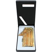 تصویر سری آچار آلن ستاره ای سوراخ دار L شکل فورس F5092 