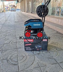 تصویر کارواش ماکوتا چهار چرخ 290 بار شلنگ جمع کن همراه با خروجی آب برنجی مدل Makota TM_CW205 