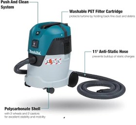 تصویر غبارگیر VC2512L/2 ماکیتا Makita VC2512L/2 240V 25 Litre L Class Dust Extractor