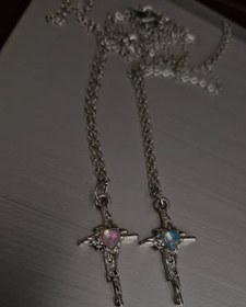 تصویر گردنبند صلیب نگین دار 