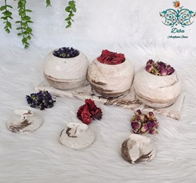 تصویر بانکه جاادویه 3تایی استند دار طرح توپی 3-piece spice jar with ball design tray