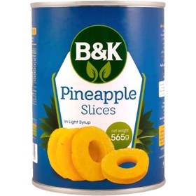 تصویر کمپوت آناناس بی اند کی 565 گرم - کارتن 24 عددی B&K pineapple compote 565 grams - carton of 24 pieces