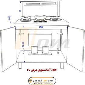 تصویر هود مخفی پیت عرض ۱۲۰ 