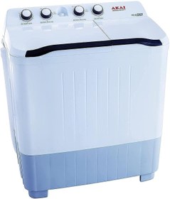 تصویر AKAI 10kg Twin-Tub Semi-Automatic Washing Machine, Powerful Pulsator, Energy Efficient, Easy Wash Timer, Spin Timer, 85WX49DX99H in Cms, White WMMA-X010TT 