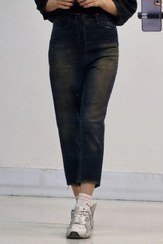 تصویر شلوار مام فیت ابی تیره تینت کثیف قد۸۸ Shalvar mam fit ghad88