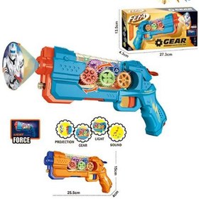 تصویر تفنگ موزیکال چرخ دنده ای اسلاید دار gear gun toy