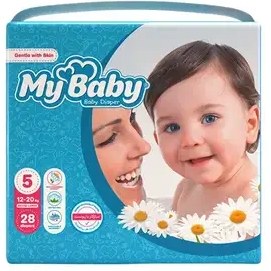 تصویر پوشک مای بیبی سایز 5 بسته 28 عددی My Baby Baby Diaper Size 5 28 PCS