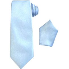 تصویر کراوات ساتن آبی آسمانی مردانه | R&R 