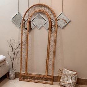 تصویر قاب آینه حصیری 