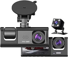 iiwey Dash Cam Front Rear and Inside 1080P Three Channels with IR Night  Vision Car Camera SD Card Included Dashboard Camera Dashcam for Cars HDR