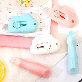 تصویر کاتر کاغذ طرح ابر و خرگوش Cute rabbit and cloud mini portable utility cutter 