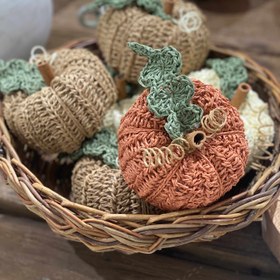 تصویر کدو بافت رافیا - کرم 