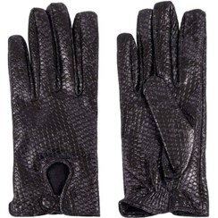 تصویر دستکش زنانه مدل N128 رنگ مشکی طوسی سایز 10 