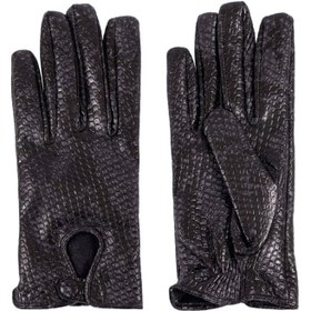 تصویر دستکش زنانه مدل N128 رنگ مشکی طوسی سایز 10 