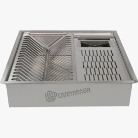 تصویر آبچکان توکار برازا مدل B1 سایز ۴۶ سانت استیل و مشکی 