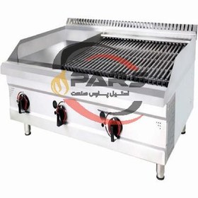 تصویر گریل 90 سانتی ترکیبی KitCenter (30 روغنی 60 ذغالی) 