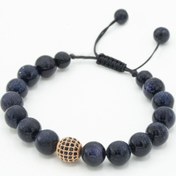 تصویر دستبند سنگ تراش دلربا با نگین طلایی سایز 8 