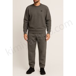 تصویر ست بلوز و شلوار مردانه یقه گرد ملانژ زغالی سایز XL 