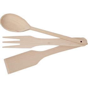 تصویر ست 3 تکه وسایل آشپزی چوبی ایکیا مدل IKEA FILBUNKE IKEA FILBUNKE 3-piece kitchen utensil set