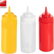 تصویر بطری (پمپ) سس 500 میلی‌لیتری پلاستیکی زرد - 16 انسی 310023 