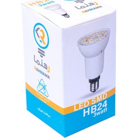 تصویر لامپ هالوژن 3 وات LEDSMD رهنما مدل HB24 پایه E14 