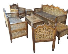تصویر مبلمان سنتی ۷ نفره nasr-7xs5 به همراه ۳ میز 