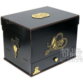 تصویر جعبه کادو جعبه چوبی لوکس باکس مدل عشق کد LB260 