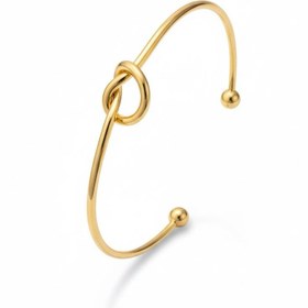 تصویر بنگل و النگوی وارداتی زنانه طرح Knot gold رنگ طلایی 