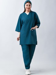 تصویر اسکراب پزشکی ،پرستاری ،آزمایشگاهی ودانشجویی زنانه ودخترانه همراه با شلوار وکلاه