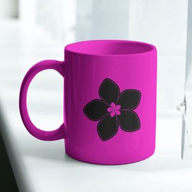 تصویر ماگ فول کالر صورتی گل Flower pink full color mug