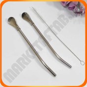 تصویر نی شربت استیل کوتاه سوراخ دار یونیک لایف 