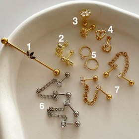 تصویر پیرسینگ گوش و بینی استیل 