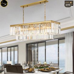 تصویر لوستر کریستالی کانتری مناسب برای آشپزخانه و میزغذاخوری و جزیره کد C101 - طلایی 