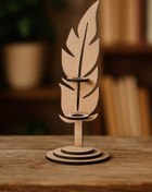 تصویر جا خودکاری و جا مدادی چوبی طرح پر 