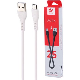 تصویر کابل کوتاه میکرو یو اس بی 2.1 آمپر لونارک LPC11A طول 25 سانتی متر Lonark LPC11A 2.1A 25cm USB To MicroUSB Cable